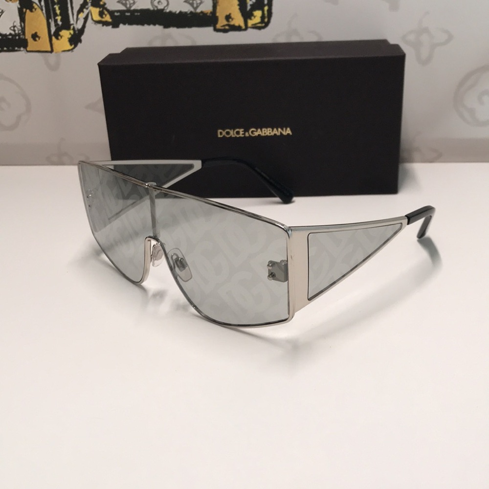 New Authentic Dolce & Gabbana DG2305 Monogram Shield Sunglasses